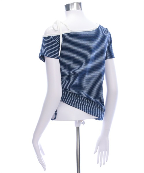 clear（クリア）の「ワンショル肩リボン半袖ボーダーカットソー[大人 カジュアル 夏]≪SS新作≫（Tシャツ/カットソー・レディース・レッド/ネイビー/オフホワイト・F）」の19枚目の写真