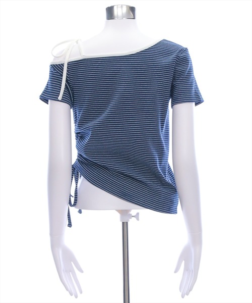 clear（クリア）の「ワンショル肩リボン半袖ボーダーカットソー[大人 カジュアル 夏]≪SS新作≫（Tシャツ/カットソー・レディース・レッド/ネイビー/オフホワイト・F）」の18枚目の写真