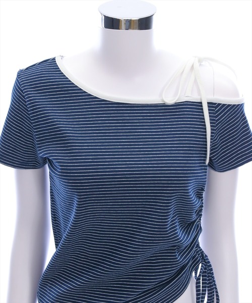 clear（クリア）の「ワンショル肩リボン半袖ボーダーカットソー[大人 カジュアル 夏]≪SS新作≫（Tシャツ/カットソー・レディース・レッド/ネイビー/オフホワイト・F）」の17枚目の写真