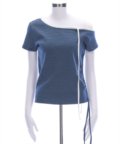 clear（クリア）の「ワンショル肩リボン半袖ボーダーカットソー[大人 カジュアル 夏]≪SS新作≫（Tシャツ/カットソー・レディース・レッド/ネイビー/オフホワイト・F）」の15枚目の写真