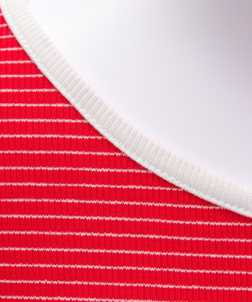 clear（クリア）の「ワンショル肩リボン半袖ボーダーカットソー[大人 カジュアル 夏]≪SS新作≫（Tシャツ/カットソー・レディース・レッド/ネイビー/オフホワイト・F）」の8枚目の写真