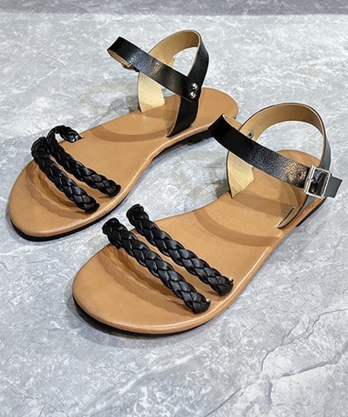 shoppinggo(ショッピングゴー)の「サンダル レディース ミュール パンプス 靴 春夏(サンダル・レディース・ブラック/ホワイト・36/37/38/39)」の1枚目の写真