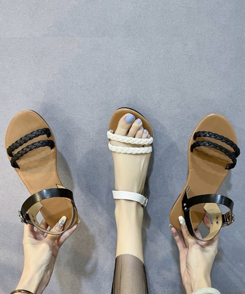 shoppinggo(ショッピングゴー)の「サンダル レディース ミュール パンプス 靴 春夏(サンダル・レディース・ブラック/ホワイト・36/37/38/39)」の3枚目の写真