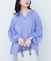 natural couture | インド綿ピンタックギャザーブラウス(シャツ/ブラウス)