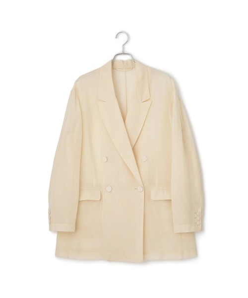 ADAM ET ROPÉ ベージュ ダブルブレストジャケット ADAM ET ROPE'（アダムエロペ）の「【アウトレット店舗・WEB限定