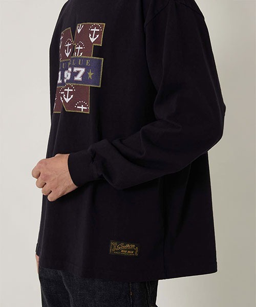 BLUE BLUE（ブルーブルー）の「SOUTHERN MFG CO. BLUEBLUE /N1967 ロングスリーブ Tシャツ（Tシャツ/カットソー・メンズ・ホワイト/イエロー/ネイビー・M/L/S/XL）」の11枚目の写真