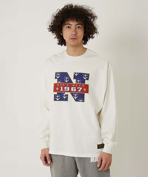 BLUE BLUE（ブルーブルー）の「SOUTHERN MFG CO. BLUEBLUE /N1967 ロングスリーブ Tシャツ（Tシャツ/カットソー・メンズ・ホワイト/イエロー/ネイビー・M/L/S/XL）」の4枚目の写真