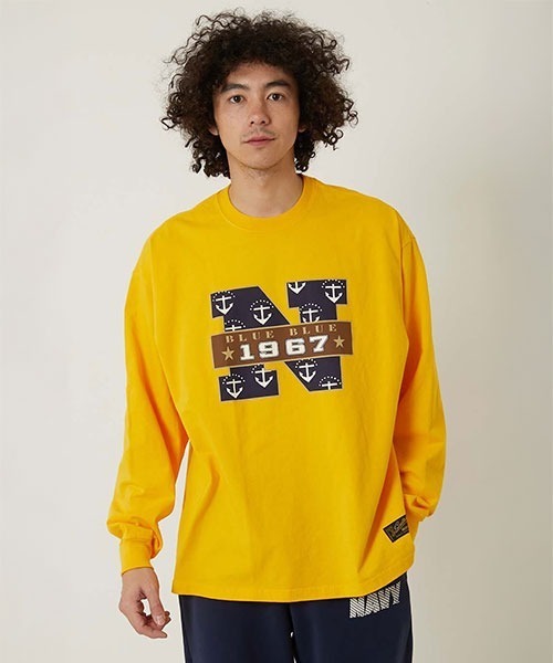 BLUE BLUE（ブルーブルー）の「SOUTHERN MFG CO. BLUEBLUE /N1967 ロングスリーブ Tシャツ（Tシャツ/カットソー・メンズ・ホワイト/イエロー/ネイビー・M/L/S/XL）」の6枚目の写真