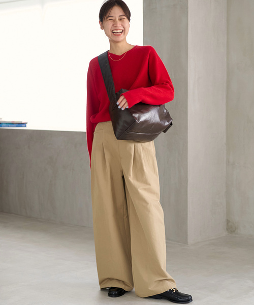 JOURNAL STANDARD relume（ジャーナルスタンダード　レリューム）の「《追加 / 新色》2タックワイドパンツ（チノパンツ・レディース・ベージュ/ブラック/カーキ・36/38）」の10枚目の写真