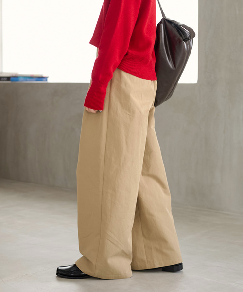 JOURNAL STANDARD relume（ジャーナルスタンダード　レリューム）の「《追加 / 新色》2タックワイドパンツ（チノパンツ・レディース・ベージュ/ブラック/カーキ・36/38）」の8枚目の写真