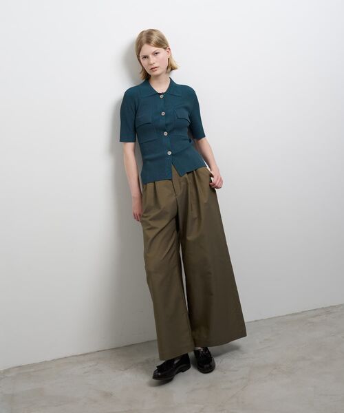 LANVIN en Bleu(ランバンオンブルー)の「リブポロニット(ニット/セーター・レディース・ブルー・38)」の2枚目の写真