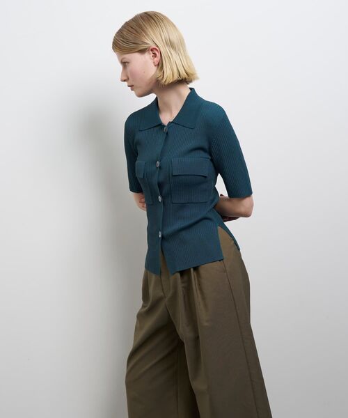 LANVIN en Bleu(ランバンオンブルー)の「リブポロニット(ニット/セーター・レディース・ブルー・38)」の6枚目の写真