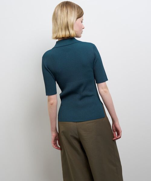 LANVIN en Bleu(ランバンオンブルー)の「リブポロニット(ニット/セーター・レディース・ブルー・38)」の7枚目の写真