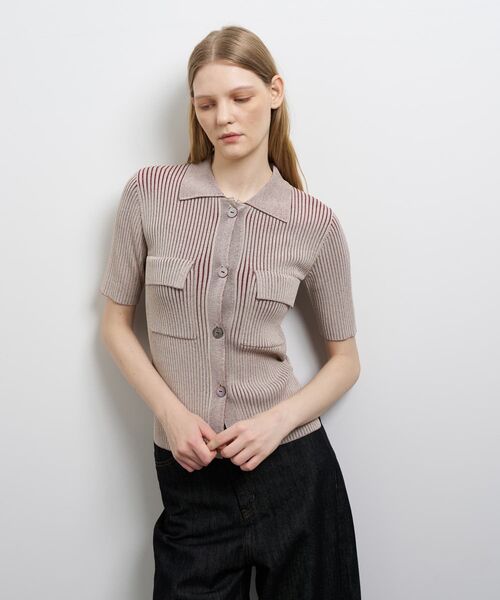 LANVIN en Bleu(ランバンオンブルー)の「リブポロニット(ニット/セーター・レディース・ブルー・38)」の12枚目の写真