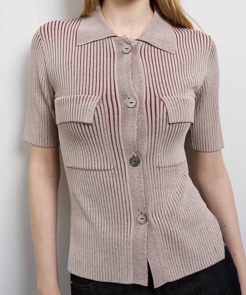 LANVIN en Bleu(ランバンオンブルー)の「リブポロニット(ニット/セーター・レディース・ブルー・38)」の15枚目の写真