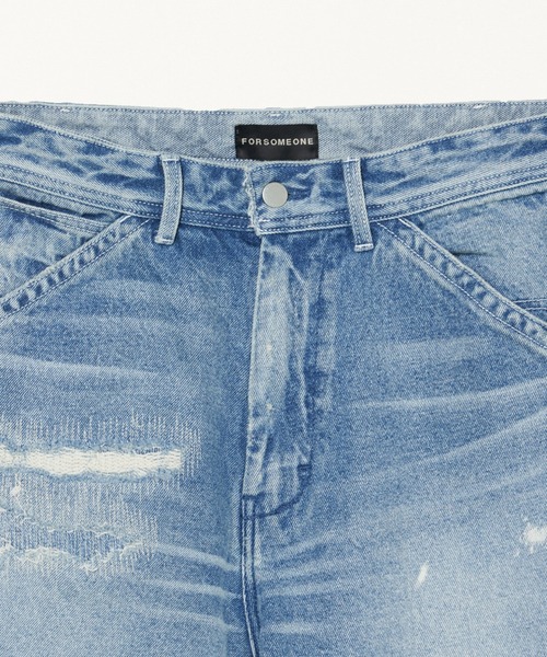 FORSOMEONE（フォーサムワン）の「FORSOMEONE CROPPED PAINTER（デニムパンツ・メンズ・インディゴブルー・46/48）」の4枚目の写真