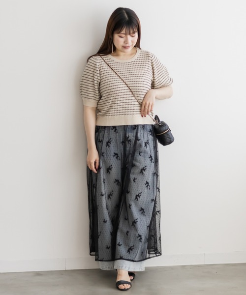 CLETTE（クレット）の「3WAY花柄チュールスカート（スカート・レディース・ブラック/ライトベージュ・4L/3L/LL）」の20枚目の写真