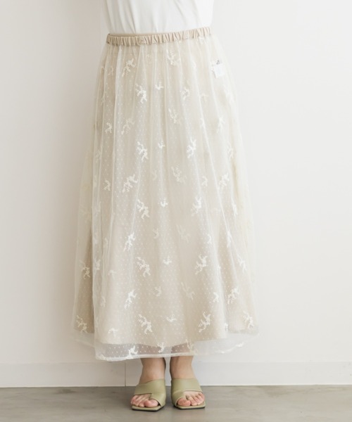 CLETTE（クレット）の「3WAY花柄チュールスカート（スカート・レディース・ブラック/ライトベージュ・4L/3L/LL）」の11枚目の写真