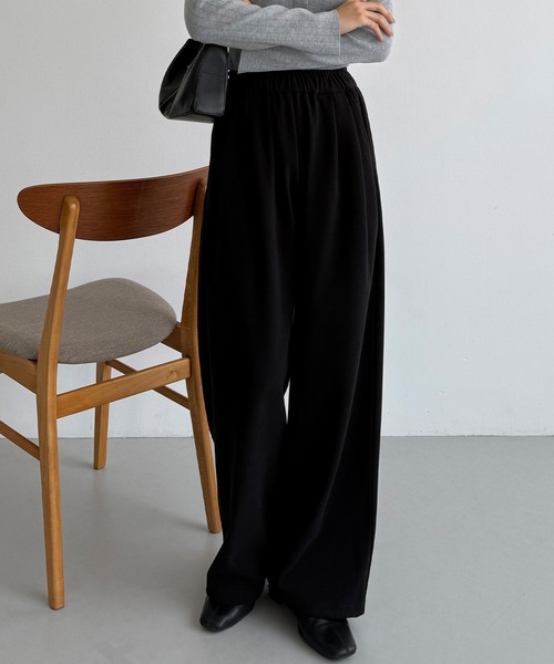 callautia(カラウティア)の「ウォームタックワイドイージーパンツ(スラックス・レディース・ブラック/グレイッシュベージュ/グレー・SMALL/MEDIUM/LARGE)」の4枚目の写真