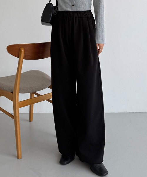 callautia(カラウティア)の「ウォームタックワイドイージーパンツ(スラックス・レディース・ブラック/グレイッシュベージュ/グレー・SMALL/MEDIUM/LARGE)」の6枚目の写真