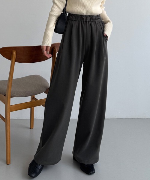callautia(カラウティア)の「ウォームタックワイドイージーパンツ(スラックス・レディース・ブラック/グレイッシュベージュ/グレー・SMALL/MEDIUM/LARGE)」の11枚目の写真