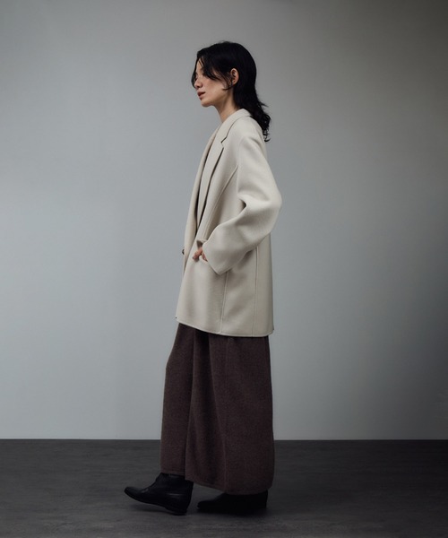 SALON adam et rope'（サロン アダム エ ロペ）の「シャルムリバージャケットコート / ミドルウールコート（その他アウター・レディース・オフホワイト/チャコールグレー/ベージュ系その他・FREE）」の10枚目の写真