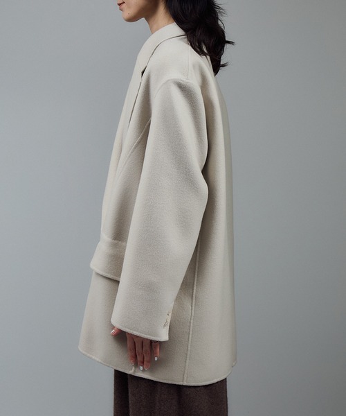 SALON adam et rope'（サロン アダム エ ロペ）の「シャルムリバージャケットコート / ミドルウールコート（その他アウター・レディース・オフホワイト/チャコールグレー/ベージュ系その他・FREE）」の16枚目の写真