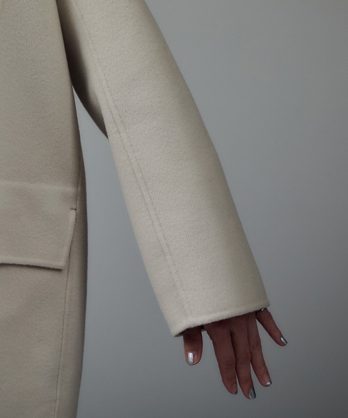 SALON adam et rope'（サロン アダム エ ロペ）の「シャルムリバージャケットコート / ミドルウールコート（その他アウター・レディース・オフホワイト/チャコールグレー/ベージュ系その他・FREE）」の22枚目の写真