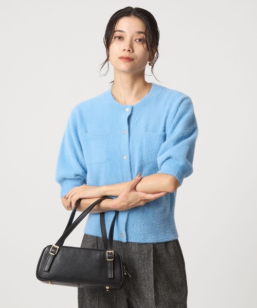 green label relaxing(グリーンレーベルリラクシング)の「フラッフフェザー ショートスリーブ ニット カーディガン -ウォッシャブル-(カーディガン/ボレロ・レディース・オフホワイト/ライトブルー/ダークブラウン/ダークグレー・FREE)」の18枚目の写真