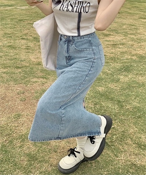 FREE STYLISTS(フリー スタイリスト)の「バックスリットデニムスカート(デニムスカート・レディース・ブラック/ライトブルー/ライトブラック/ブルー・S/M/XL/XS/L/XXL/3XL)」の16枚目の写真