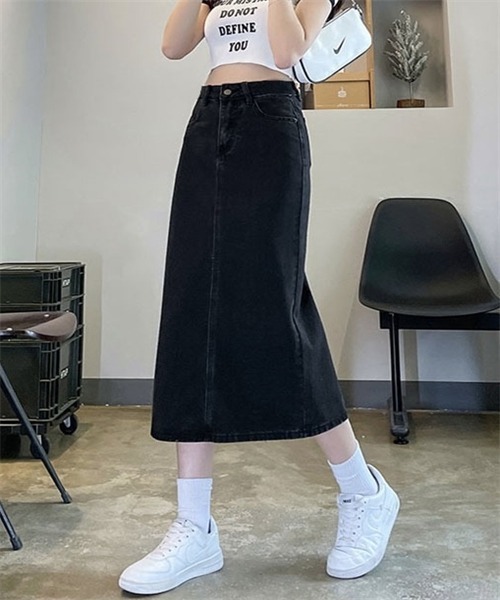 FREE STYLISTS(フリー スタイリスト)の「バックスリットデニムスカート(デニムスカート・レディース・ブラック/ライトブルー/ライトブラック/ブルー・S/M/XL/XS/L/XXL/3XL)」の7枚目の写真