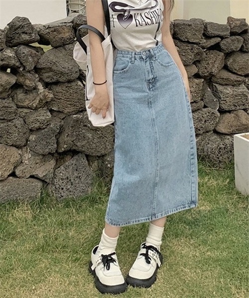 FREE STYLISTS(フリー スタイリスト)の「バックスリットデニムスカート(デニムスカート・レディース・ブラック/ライトブルー/ライトブラック/ブルー・S/M/XL/XS/L/XXL/3XL)」の15枚目の写真