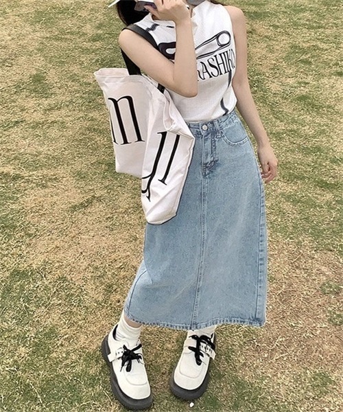 FREE STYLISTS(フリー スタイリスト)の「バックスリットデニムスカート(デニムスカート・レディース・ブラック/ライトブルー/ライトブラック/ブルー・S/M/XL/XS/L/XXL/3XL)」の14枚目の写真