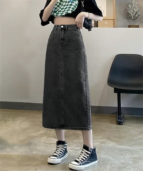 FREE STYLISTS(フリー スタイリスト)の「バックスリットデニムスカート(デニムスカート・レディース・ブラック/ライトブルー/ライトブラック/ブルー・S/M/XL/XS/L/XXL/3XL)」の10枚目の写真