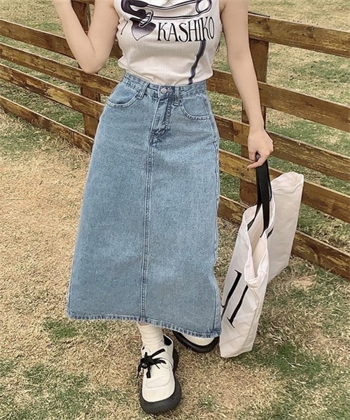 FREE STYLISTS(フリー スタイリスト)の「バックスリットデニムスカート(デニムスカート・レディース・ブラック/ライトブルー/ライトブラック/ブルー・S/M/XL/XS/L/XXL/3XL)」の13枚目の写真