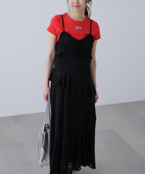 FREE'S MART（フリーズマート）の「◆イレヘムレースキャミワンピース（ワンピース・レディース・ブラック/ホワイト・FREE）」の3枚目の写真