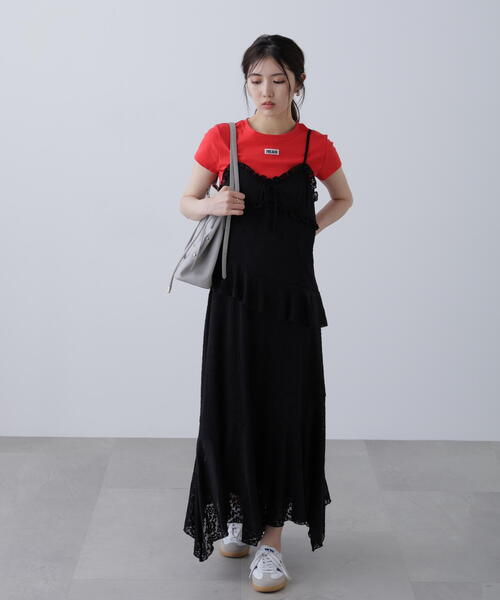 FREE'S MART（フリーズマート）の「◆イレヘムレースキャミワンピース（ワンピース・レディース・ブラック/ホワイト・FREE）」の5枚目の写真