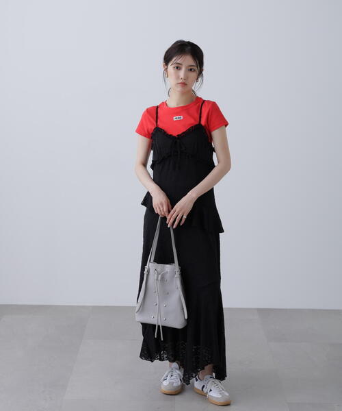 FREE'S MART（フリーズマート）の「◆イレヘムレースキャミワンピース（ワンピース・レディース・ブラック/ホワイト・FREE）」の6枚目の写真