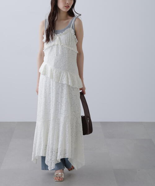 FREE'S MART（フリーズマート）の「◆イレヘムレースキャミワンピース（ワンピース・レディース・ブラック/ホワイト・FREE）」の11枚目の写真