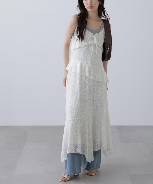 FREE'S MART（フリーズマート）の「◆イレヘムレースキャミワンピース（ワンピース・レディース・ブラック/ホワイト・FREE）」の12枚目の写真