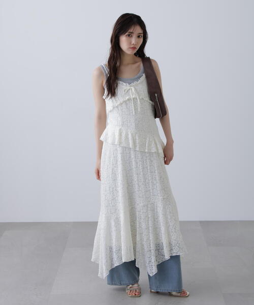 FREE'S MART（フリーズマート）の「◆イレヘムレースキャミワンピース（ワンピース・レディース・ブラック/ホワイト・FREE）」の13枚目の写真