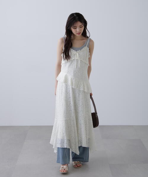 FREE'S MART（フリーズマート）の「◆イレヘムレースキャミワンピース（ワンピース・レディース・ブラック/ホワイト・FREE）」の14枚目の写真