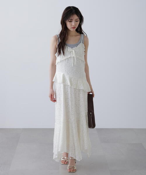 FREE'S MART（フリーズマート）の「◆イレヘムレースキャミワンピース（ワンピース・レディース・ブラック/ホワイト・FREE）」の18枚目の写真