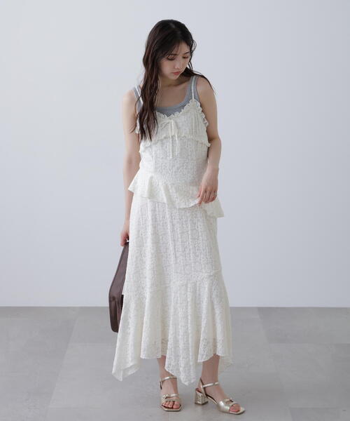 FREE'S MART（フリーズマート）の「◆イレヘムレースキャミワンピース（ワンピース・レディース・ブラック/ホワイト・FREE）」の19枚目の写真