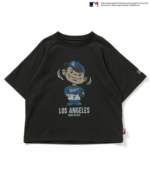 MLB(メジャーリーグベースボール)の「MLB バブルヘッドラグランTシャツ(Tシャツ/カットソー・キッズ・レッド/ベージュ/チャコール・100/90/80/110/140/130/120)」の2枚目の写真