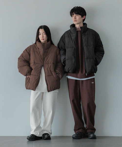 LOWRYS FARM（ローリーズファーム）の「【LFM(U)】エアサーマルスタンドヨークブルゾン　494551（ダウンジャケット/コート・メンズ・グレー/ブラック/ブラウン・MEDIUM/LARGE）」の4枚目の写真