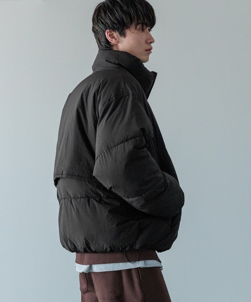 LOWRYS FARM（ローリーズファーム）の「【LFM(U)】エアサーマルスタンドヨークブルゾン　494551（ダウンジャケット/コート・メンズ・グレー/ブラック/ブラウン・MEDIUM/LARGE）」の19枚目の写真