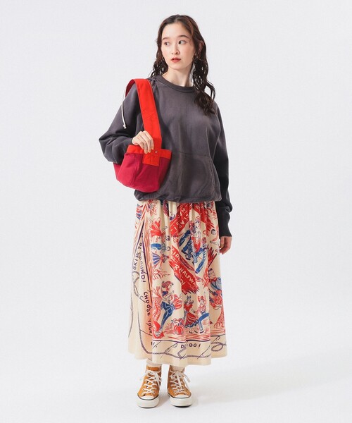 BEAMS BOY(ビームスボーイ)の「【1/15再値下げ】【別注】WAREHOUSE & CO. / セコハン 後付け フーディー(スウェット・レディース・ブラック/オレンジ・ONESIZE)」の5枚目の写真