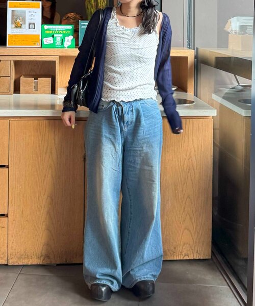 DISCOAT（ディスコート）の「【umm.】メロー前リボンタンク（タンクトップ・レディース・ホワイト系その他/オフホワイト/ブラック/アイボリー・FREE）」の7枚目の写真