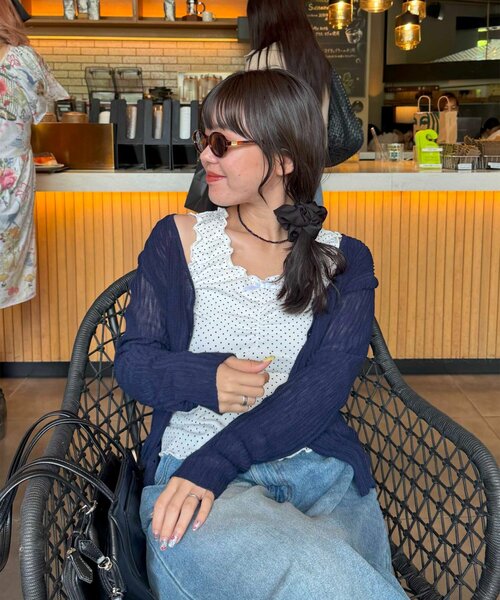 DISCOAT（ディスコート）の「【umm.】メロー前リボンタンク（タンクトップ・レディース・ホワイト系その他/オフホワイト/ブラック/アイボリー・FREE）」の8枚目の写真